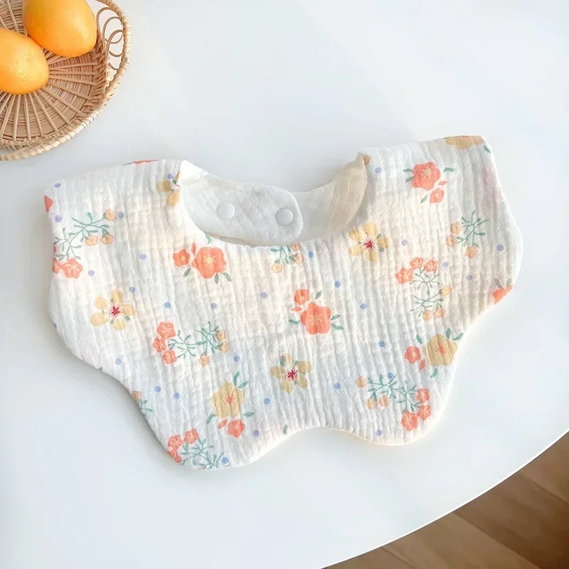 Custom Name Baby Bib - Cotton Gauze Waterproof Bib for Boys And Girls Newborn Saliva Towel with Embroidery Personalization Gift