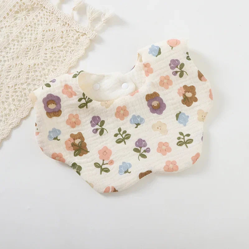 Custom Name Baby Bib - Cotton Gauze Waterproof Bib for Boys And Girls Newborn Saliva Towel with Embroidery Personalization Gift